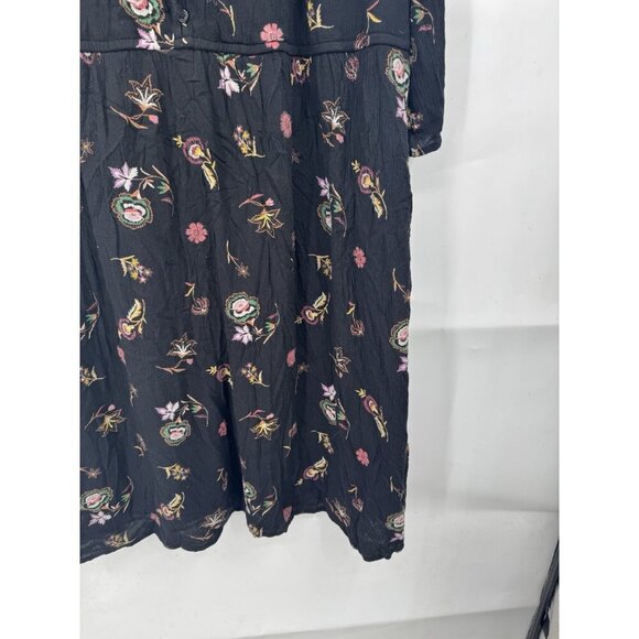 Old Navy Floral Dress Women XXL Black Bohemian Prairie Peasant Cottagecore - Picture 9 of 10